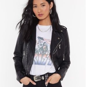 Nasty Gal Faux Leather Moto Jacket NWT